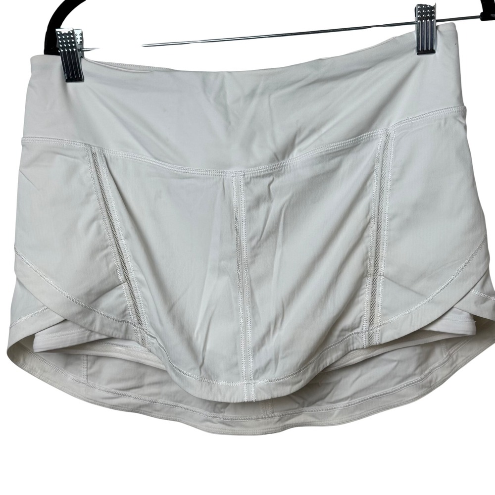 Lululemon Pace Rival Skirt Women 8 White Athletic Tennis Running Skort